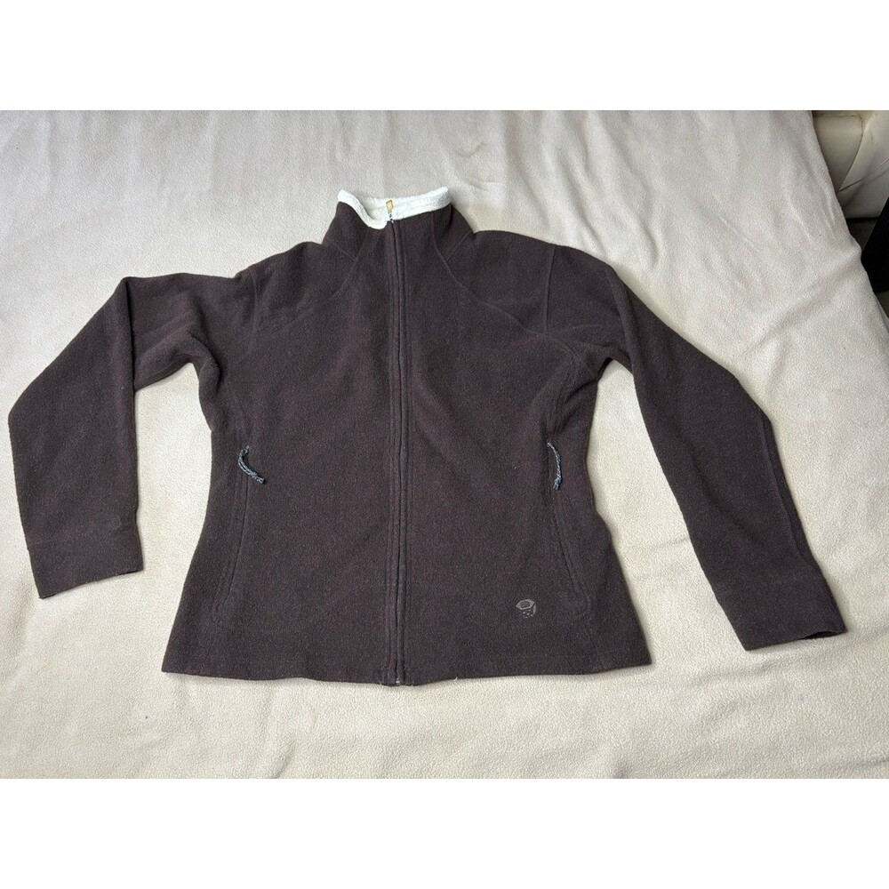 Mountain Hardwear Womens Zip Up Fleece Jacket Size L Brown Hiking